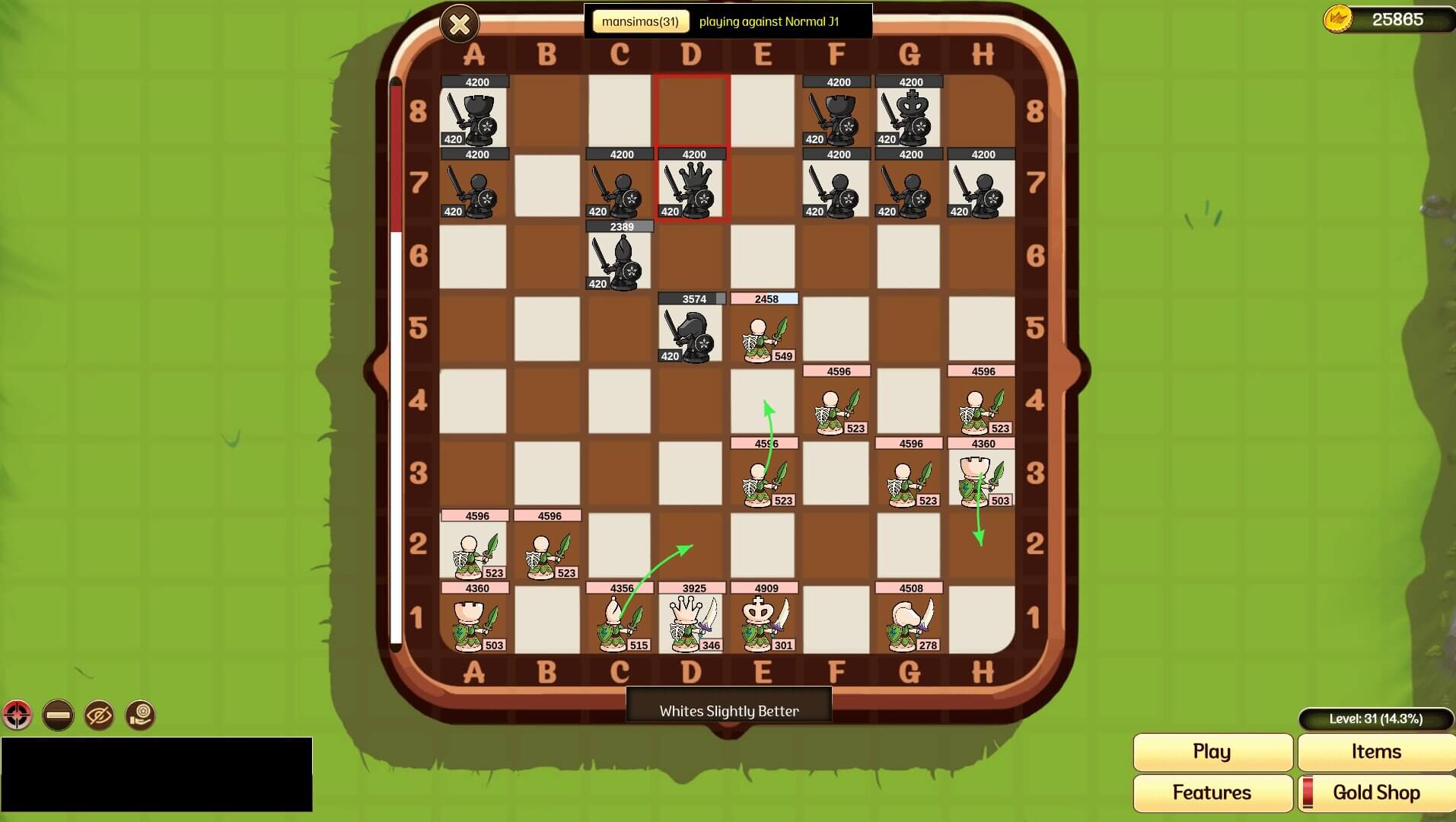 Real-time battle screen